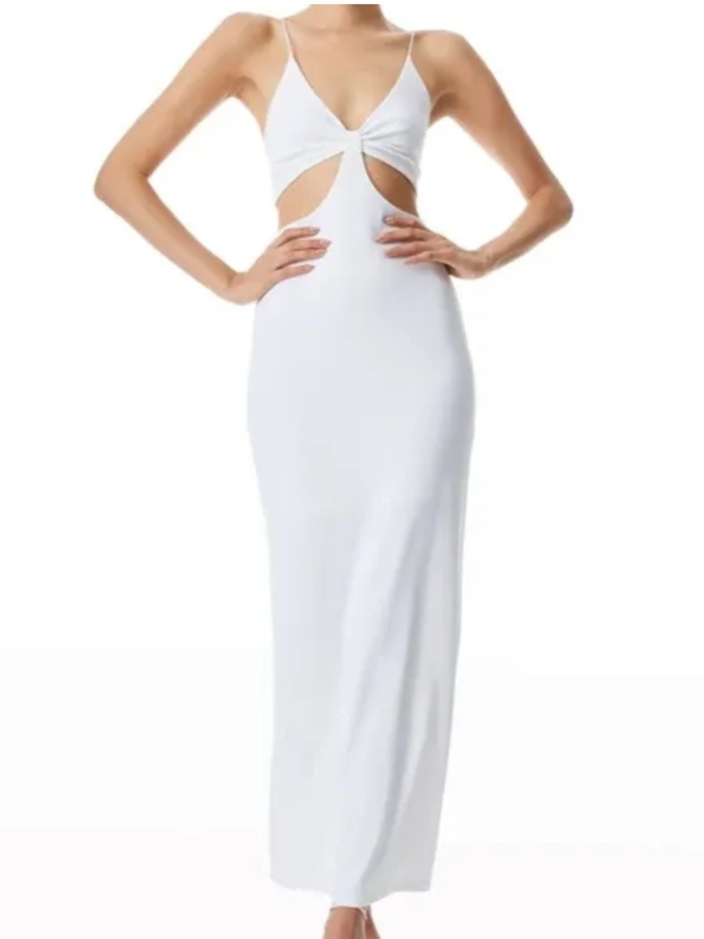 Alice + Olivia White Cutout Maxi Dress